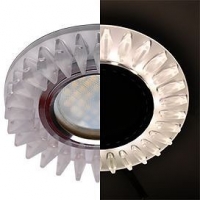 Св-к Ecola LED LD1661 MR16 стекло круг матовый стразы гребенка хром матовый