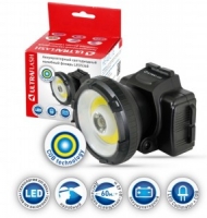 Фонарь Ultra Flesh LED5368 1.2W (2реж., з/у) черн/металл налобный