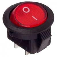 Выключатель клавишный круглый 3A 250В ON-OFF красный Micro Rexant