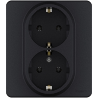 Legrand INSPIRIA антрацит розетка 2-м. с/з 16А