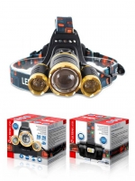 Фонарь Ultra Flesh E1333 (акк.2x18650) 3св/д 4W(300lm) 250м, фокус, 4 реж, металл/черный