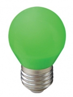 Лампа светодиодная E27  5Вт Ecola шар G45 зеленый матов. 77х45